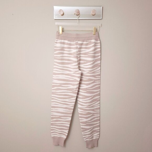 NWT Soia and Kyo taupe pink and white zebra print trackpants, M - Picture 14 of 15
